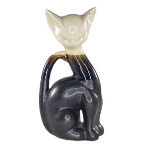 MCM Rodo Padilla Cat Figurine Drip Glaze Pottery Hand Signed Mid Century Modern